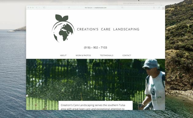 Creation's Care Landscaping website